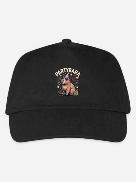 Partybara Capybara - Kinder Basecap - Schwarz
