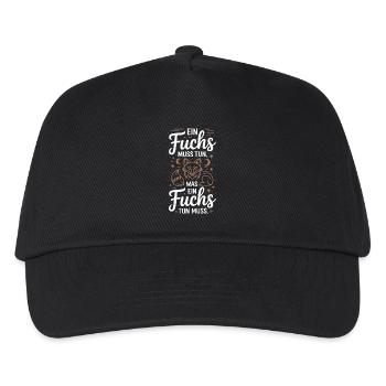 Fuchs Spruch Ein Fuchs Muss Tun Was Fuchs Tun Muss - Kinder Basecap - Schwarz - Vorne
