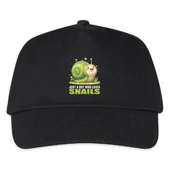 Schnecken Schnecke - Kinder Basecap - Schwarz - Vorne
