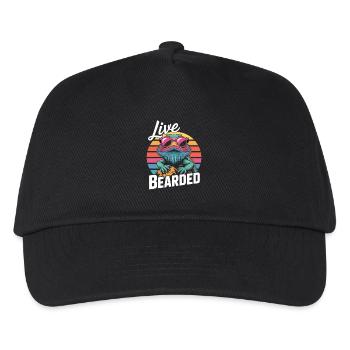 Live Bearded! Bartagame Reptil Terraristik - Kinder Basecap - Schwarz - Vorne