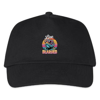 Live Bearded! Bartagame Reptil Terraristik - Kinder Basecap - Schwarz - Vorne