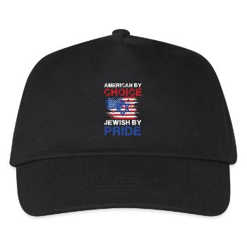 American By Choice Jewish By Pride Flag Design - Kids’ Baseball Cap - black - Front