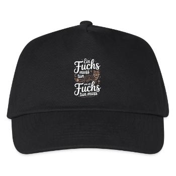 Fuchs Spruch Ein Fuchs Muss Tun Was Fuchs Tun Muss - Kinder Basecap - Schwarz - Vorne