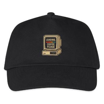 Loading Coffee Please Retro Computer - Kinder Basecap - Schwarz - Vorne