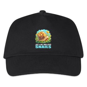 Schnecken Schnecke - Kinder Basecap - Schwarz - Vorne