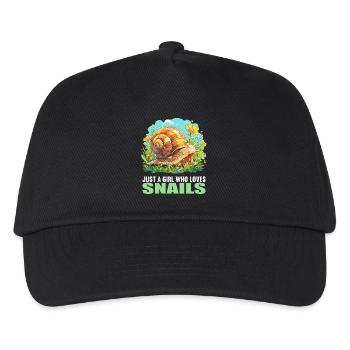 Schnecken Schnecke - Kinder Basecap - Schwarz - Vorne