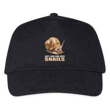 Schnecken Schnecke - Kinder Basecap - Schwarz - Vorne