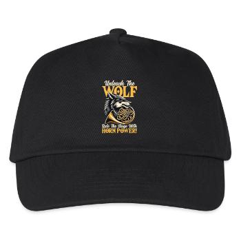Cuivre, Fanfare, Wolf, Cor français - Casquette de baseball Enfant - noir - Devant