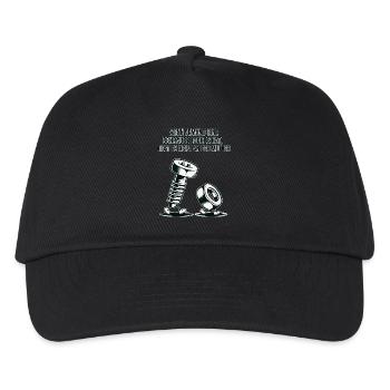 Wenn jemand eine Schraube locker hat Mutter Spruch - Kinder Basecap - Schwarz - Vorne