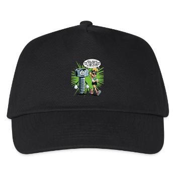 Wenn jemand eine Schraube locker hat Mutter Spruch - Kinder Basecap - Schwarz - Vorne