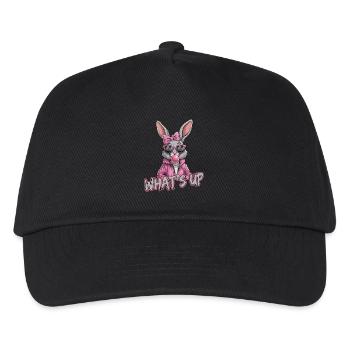 Cool bunny with sunglasses and chewing gum - - Kids’ Baseball Cap - black - Front