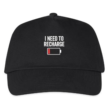 Battery Empty T-Shirt with Battery - Kids’ Baseball Cap - black - Front