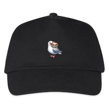 Nordsee Ostsee Möwe Möwen maritim Hering - Kinder Basecap - Schwarz - Vorne