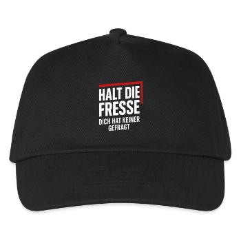 Halt die Fresse – Niemand hat dich gefragt - Kinder Basecap - Schwarz - Vorne