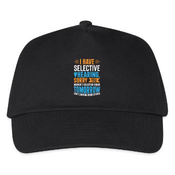 Ich habe selektives Hören – lustiges sarkastisches Geschenk - Kinder Basecap - Schwarz - Vorne