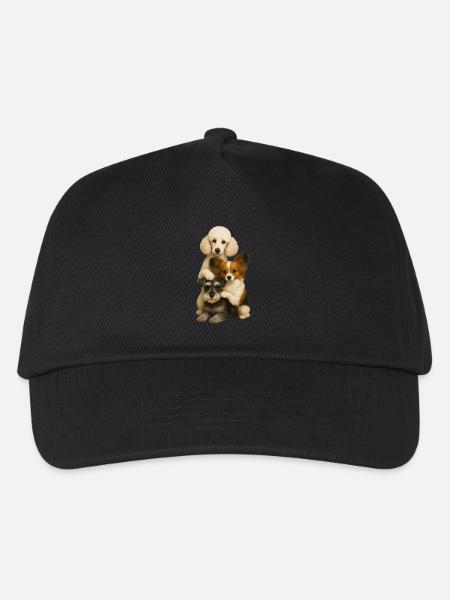 Hund Hunde Süße Hunde - Kinder Basecap - Schwarz