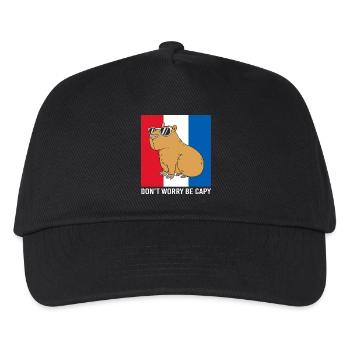 Dont Worry Be Cappy Capybara - Kids’ Baseball Cap - black - Front