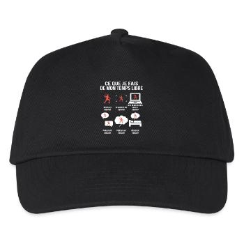 Ce que je fais de mon temps libre – Squash - Casquette de baseball Enfant - noir - Devant