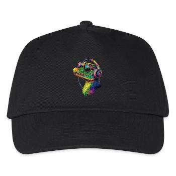 Krokodil Alligator Reptilien Kroko Liebe Krokodile - Kinder Basecap - Schwarz - Vorne