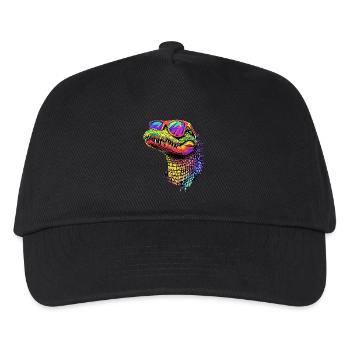 Krokodil Alligator Reptilien Kroko Liebe Krokodile - Kinder Basecap - Schwarz - Vorne