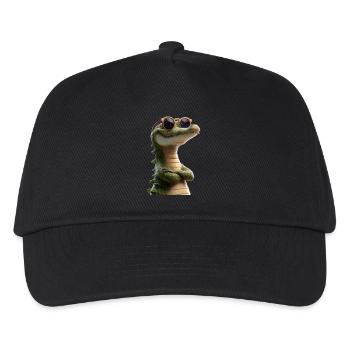 Krokodil Alligator Reptilien Kroko Liebe Krokodile - Kinder Basecap - Schwarz - Vorne