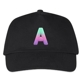 Une lettre avec effet fourrure et dégradé pastel - Casquette de baseball Enfant - noir - Devant