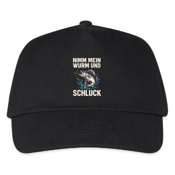 Take My Worm – Cheeky Fishing Motif - Kids’ Baseball Cap - black - Front