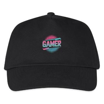 Gamer 80er Jahre Shirt - Kinder Basecap - Schwarz - Vorne