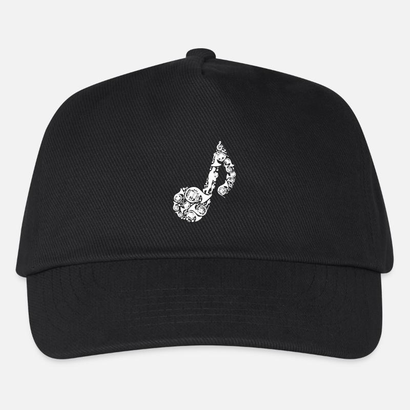 Waldhorn Musiknote - Kinder Basecap - Schwarz