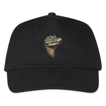 Krokodil Alligator Reptilien Kroko Liebe Krokodile - Kinder Basecap - Schwarz - Vorne