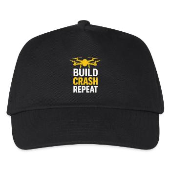 Build Crash Repeat – Drone Pilot Saying - Kids’ Baseball Cap - black - Front