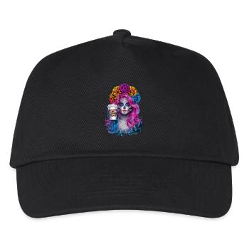 Dia de los Muertos Coffee with Beautiful Woman from - Kids’ Baseball Cap - black - Front