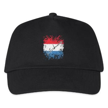 Luxemburger Grunge-Flagge, ich liebe Luxemburg - Kinder Basecap - Schwarz - Vorne