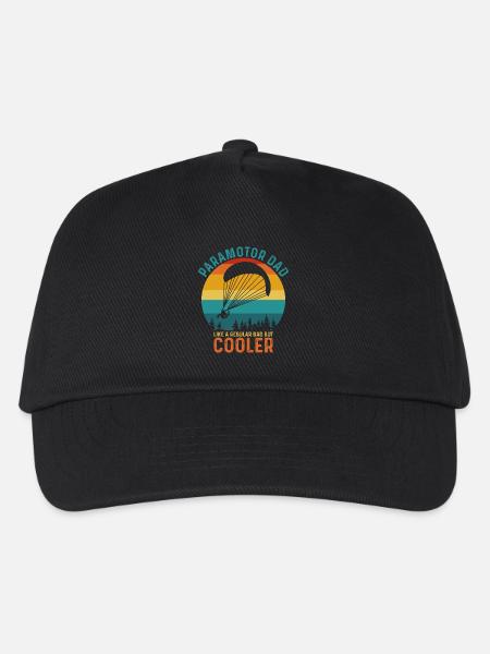Papa Cool Retro Gleitschirm Design - Kinder Basecap - Schwarz