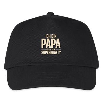 Ich bin Papa – Was ist deine Superkraft? - Kinder Basecap - Schwarz - Vorne