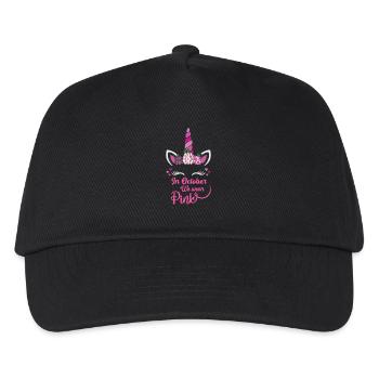 Im Oktober tragen wir Rosa - Kinder Basecap - Schwarz - Vorne