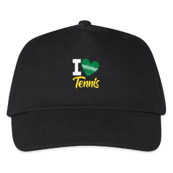 Ich Liebe Tennis Spieler Herz - Kinder Basecap - Schwarz - Vorne
