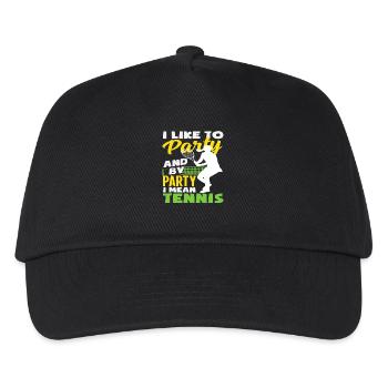 Ich Feier Gerne Und Mit Feiern Meine Ich Tennis - Kinder Basecap - Schwarz - Vorne