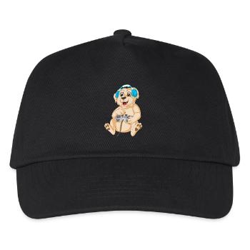 Playful Gaming Dog golden retriever - Kids’ Baseball Cap - black - Front