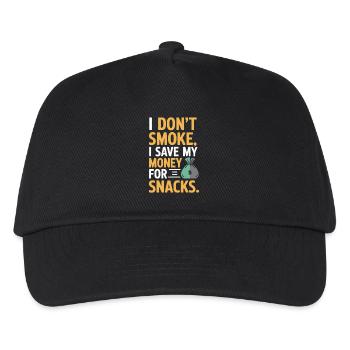 Je ne fume pas J’économise mon argent Collations Non-fumeur - Casquette de baseball Enfant - noir - Devant