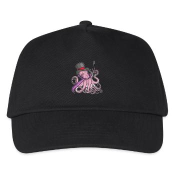 Krake Zauberer Zauberstab - Kinder Basecap - Schwarz - Vorne