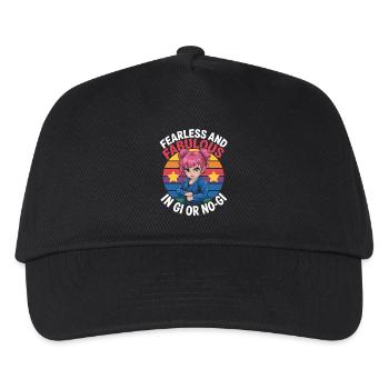 Mutige und fabelhafte Kämpferin Illustration - Kinder Basecap - Schwarz - Vorne