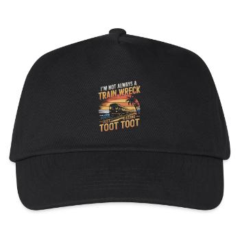 Train Wreck Humor Sunset - Kids’ Baseball Cap - black - Front