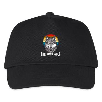 Alpha Wolf EINSAMER WOLF Kostüm Lustiges - Kinder Basecap - Schwarz - Vorne