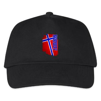 Norwegische Flagge, Vintage-Grunge - Kinder Basecap - Schwarz - Vorne
