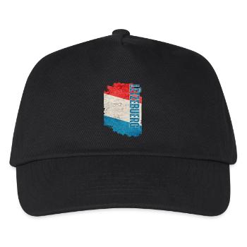 Flagge von Luxemburg, ich liebe Luxemburg - Kinder Basecap - Schwarz - Vorne