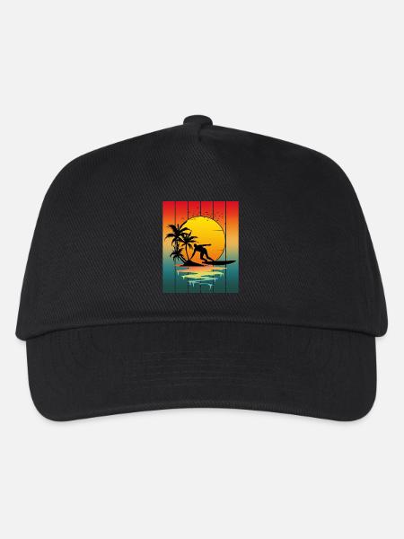 VINTAGE-SURFEN BEI SONNENUNTERGANG - Kinder Basecap - Schwarz