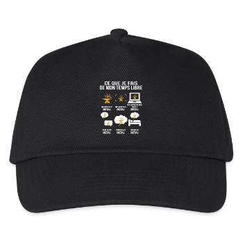 Was ich in meiner Freizeit mache Schmiede und Amboss - Kinder Basecap - Schwarz - Vorne