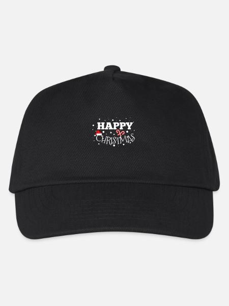 Happy Christmas Geschenidee - Kinder Basecap - Schwarz