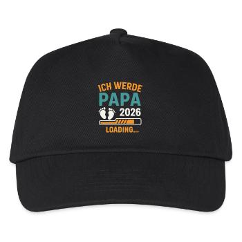 Werdender Vater ICH WERDE PAPA 2026 Lustig - Kinder Basecap - Schwarz - Vorne